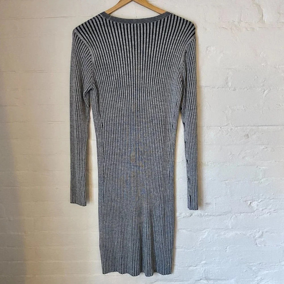 Express Gray Ribbed Sweater Dress large - Picture 8 of 8